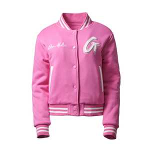 Veste bomber courte en laine pour femme, avec logo, couleur et design personnalisés, style streetwear - Product Image 1
