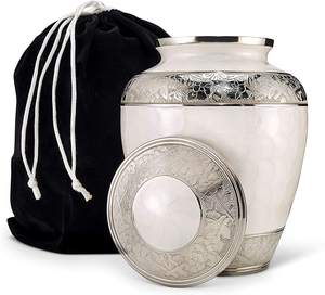 Urne funéraire moderne en aluminium émaillé de style antique pour cendres humaines, articles funéraires de qualité supérieure - Product Image 4