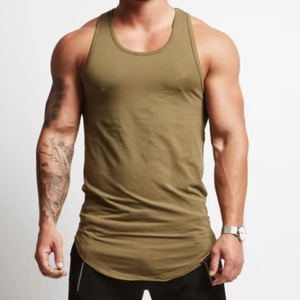 Chaleco ajustado de bajo precio para hombre, Camisetas interiores informales elásticas, camiseta sin mangas de diseño personalizado para entrenamiento, Fitness, culturismo, transpirable - Product Image 6