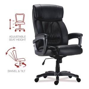 Alera ALEEG44B19 Chaise ergonomique Egino Big and Tall, supporte jusqu'à 400 lb, siège/dossier noir avec base noire - Product Image 6