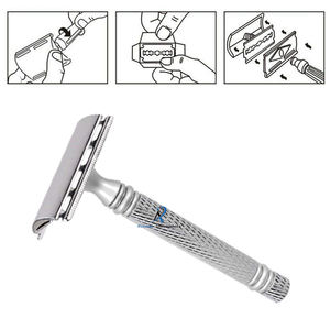 Maquinilla de afeitar de seguridad Personal de doble filo de alta calidad, mango de afeitado Manual clásico, herramienta de aseo reutilizable de acero inoxidable para hombres - Product Image 5