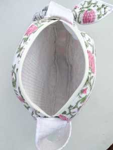 Elegante Estuche Cosmético Bohemio de Algodón Estampado a Mano para Dispositivos con Función de Maquillaje - Product Image 6