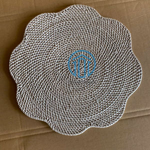 Mantel Individual redondo de ratán natural, decoración de mesa ecológica hecha a mano de Vietnam - Product Image 2