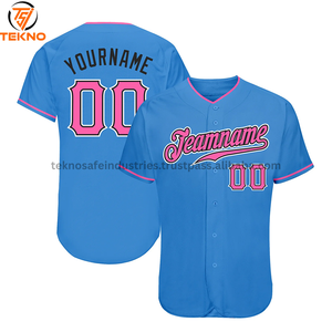 Camiseta de béisbol de la mejor calidad, color azul con diseño de rayas, ropa deportiva, camisetas deportivas hechas de poliéster con diseño personalizado - Product Image 2