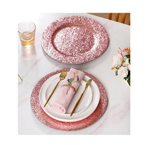 Assiette de présentation ronde élégante au design vintage Plats de mariage martelés modernes et lourds de haute qualité pour un usage domestique - Product Image 4