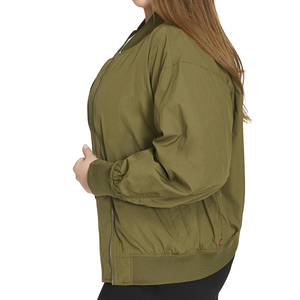 แจ็คเก็ตบอมเบอร์สไตล์สปอร์ตสำหรับฤดูใบไม้ร่วง กันลม เป็นมิตรกับสิ่งแวดล้อม ระบายอากาศได้ดี ปิดด้วยซิป ทรงปกติ แขนยาว ผ้าแคนวาส สำหรับผู้หญิง - Product Image 4