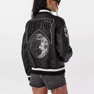 Chaqueta Varsity Personalizada de la Mejor Calidad y Transpirable para Mujer, Chaqueta Varsity Corta de Lana para Mujer, Chaquetas Varsity de Moda - Product Image 4