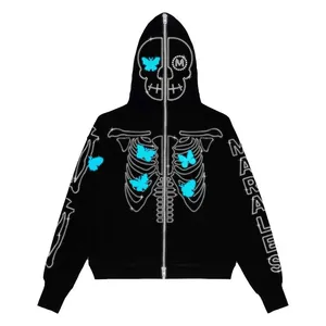 Supplier Rhinestone Hoodie Custom Custom Rhinestone Hoodie With High Quality High Quality Print Logo Rhinestone Zip Up Hoodie