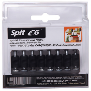 Chiodi per Calcestruzzo Spit C6 20mm con 1 Cartuccia di Gas P800/500 - Confezione da 30, Testa Piatta in Acciaio Zincato - Product Image 2