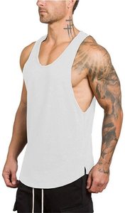 Débardeurs de fitness pour hommes de style G-Unit, impression de logo personnalisée, coton, coupe carrée, débardeur musculaire côtelé, vêtements pour hommes - Product Image 3