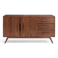 Buffet de luxe moderne et minimaliste en teck massif, 2 portes, 3 tiroirs, pour hôtel, maison, bar, cuisine, salle à manger, salon, meuble TV