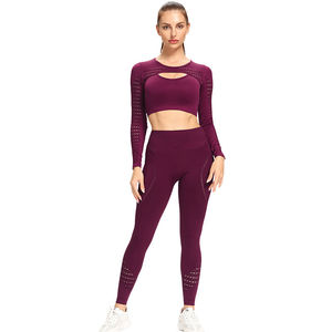 Sujetador deportivo de 2 piezas con patrón sólido para mujer, camiseta sin mangas corta y pantalones cortos de cintura alta, conjunto de chándal para gimnasio, correr, Yoga, entrenamiento - Product Image 1