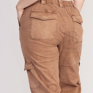 Pantalones de chándal acampanados de algodón 100%, pantalones Cargo para mujer, logotipo bordado personalizado, ropa de calle para mujer, pantalones Cargo para correr - Product Image 6