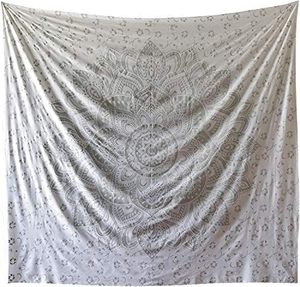 Tapiz de Mandala blanca Original más vendido, tapiz colgante de pared, tapices Hippie bohemios, decoración del hogar - Product Image 3