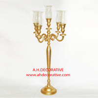 Candélabre de style minimaliste en aluminium moulé plaqué or de luxe, porte-bougie pour décoration de Noël et de la maison