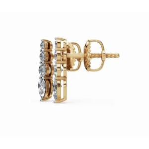 Pendientes de Diamantes de Pera con Brillo Radiante, Oro de 9 KT, 14 KT, 18 KT, Joyería Cultivada en Laboratorio, Proveedor Mayorista OEM B2B para Exportación - Product Image 2