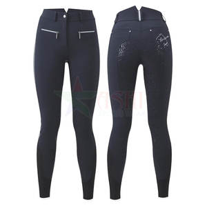 กางเกงขี่ม้าทรงสลิมเอวกลาง แบบจ็อดปัวร์ สั่งทำได้ พร้อมปักโลโก้ กันน้ำ กันลม ผ้าสแปนเด็กซ์/โพลีเอสเตอร์ สำหรับผู้หญิง - Product Image 2