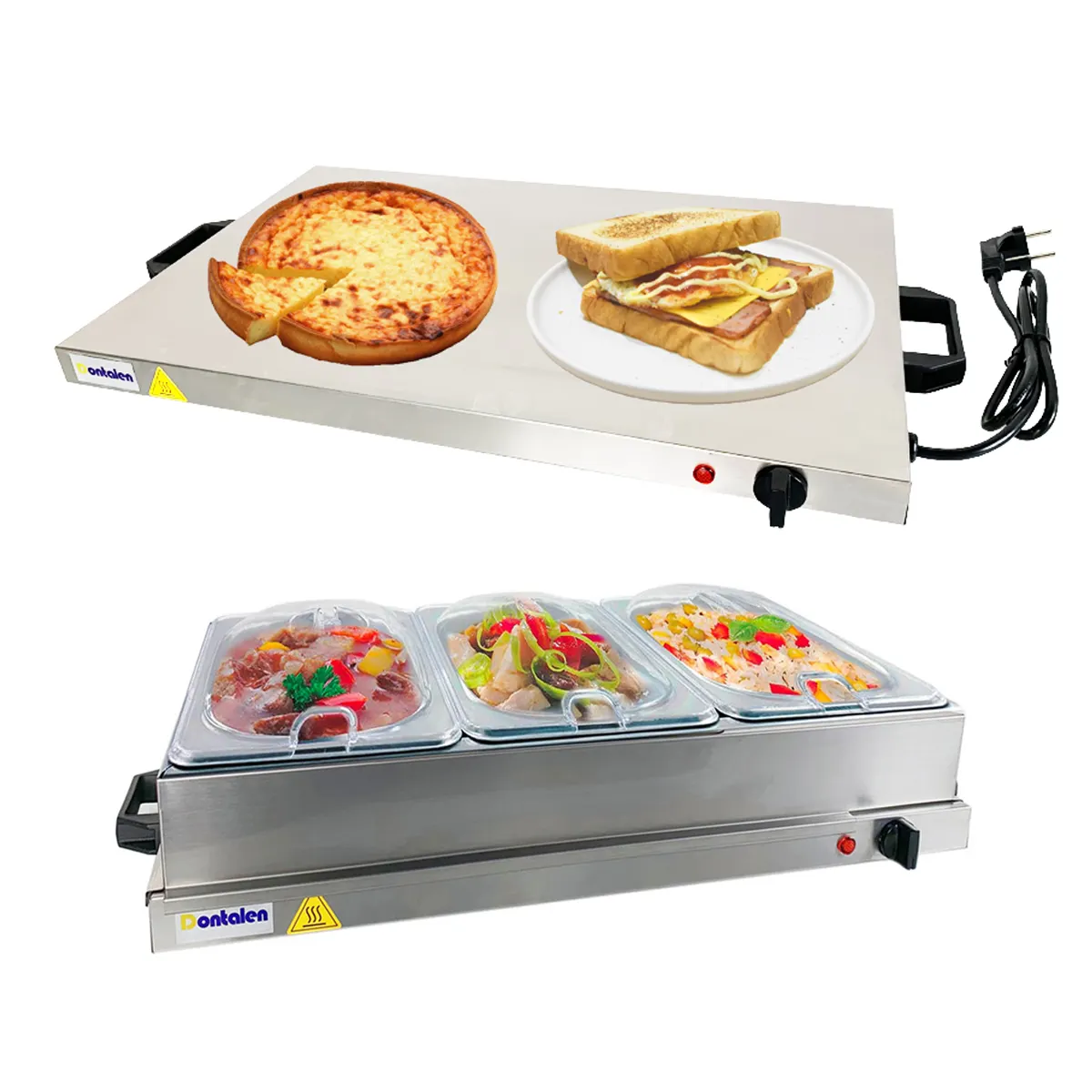 Dontalen Stainless Steel Buffet Food Insulation Board Suitable For Home Restaurant Self-Service Mini Electric Food Heater
