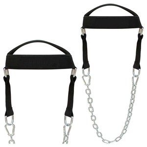 สายรัดศีรษะหนักป้องกันการลื่นที่แข็งแรงปรับได้สำหรับฝึกออกกำลังกายที่คอ-ผ้าฝ้าย/โพลีเอสเตอร์ยกน้ำหนักสำหรับยิม - Product Image 5