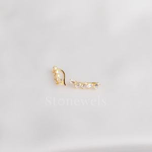Pendientes de diamantes Baguette de amor en zigzag romántico de oro de lujo de India Moissanite diamantes cultivados en laboratorio y naturales para mujeres - Product Image 4