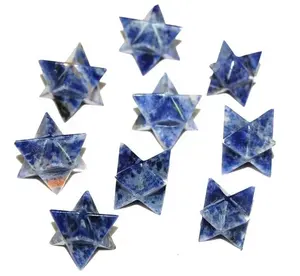 Wholesale High Quality Natural Sodalite Stone Merkaba Star For Healing Reiki Use From India