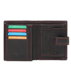 Portefeuille en cuir à motifs classique pour hommes portefeuille en cuir de créateur à finition élégante double tonalité avec section de pièces à l'intérieur - Product Image 3