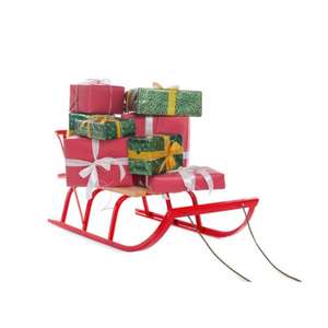 Trineo de reno de Metal dorado festivo, decoración navideña para centro de mesa de vacaciones elegante y exhibición de hogar de invierno - Product Image 2