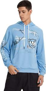 Sweat-shirt à capuche personnalisé de haute qualité pour homme, avec motif de lettres de dessin animé, cordon de serrage, manches longues, poche, 2024 - Product Image 3