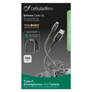 TETRAFORCE <b>USB</b> C To <b>USB</b> <b>A</b> Cable 2m Black Durable Data Charging Cable For Devices - Product Image 2