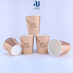Vasos de papel biodegradables de alta calidad para té, café y bebidas frías, vasos desechables de una sola pared personalizables ecológicos - Product Image 4