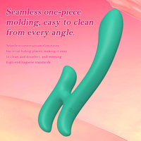 Doppelkopf-Vibrator aus Flüssigsilikon, USB-Aufladbar, 10 Modi, Leise, Wasserdicht, Starke Vibration, Erwachsenen-Spielzeug