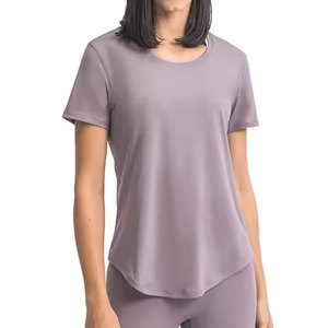 High Quality Summer Short Sleeve Jogging Jersey T-Shirt Custom Green Crew Neck Yoga <b>Tops</b> Activewear Hiking Tee Shirts For Women - Product Image 1