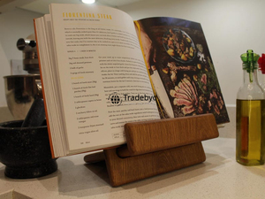 Porte-livre en bois poli, support de lecture de bureau de qualité supérieure pour le bureau moderne, la maison, le bureau d'étude, accessoires de table, Tradebyd - Product Image 2