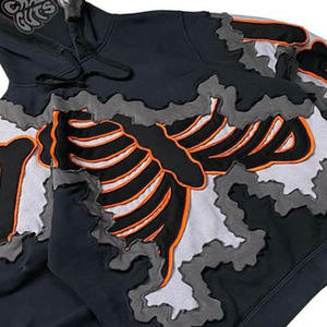 Sudadera con capucha para hombre, hecha en Pakistán, con bordado desgastado, 100% algodón, para invierno, con estampado digital, informal, con cremallera, bolsillos de forro polar, resistente al viento - Product Image 4