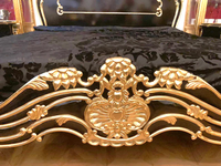 Lit de chambre à coucher moderne en acajou sculpté à la main, taille King, avec rangement et fonctions extensibles, idéal pour hôtels, hôpitaux, écoles et entrepôts
