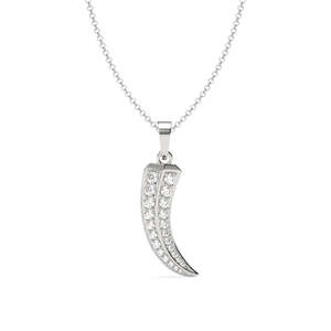 Colgantes de Plata Pura 925 para Hombre y Niño, Collar con Diseño Geométrico de Luna, Chapado en Rodio, con Circonita, Diamante, Perla y Cadenas de Oro Rosa - Product Image 1