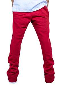 กางเกงวอร์มทรงซ้อนสีแดงสำหรับผู้ชายกางเกงขาบานของผู้ชาย - Product Image 3