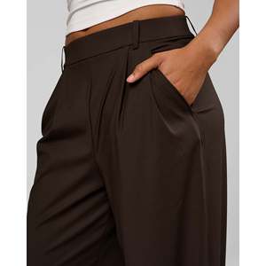 Pantalones Harem Casuales de Pierna Ancha para Mujer con Cintura Elástica, Transpirables, con Efecto Arrugado y Corte Alto - Product Image 5