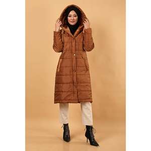 Chaqueta Acolchada con Capucha, Casual, de Manga Larga, Estilo Gabardina - Product Image 1