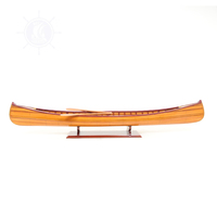 B104 - OMH Modèle de canoë vietnamien artisanal en bois, à nervures, objet de collection, décoration, cadeau, présentoir, personnalisé, vintage, nautique