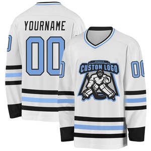 OEM professionnel personnalisé polyester sublimation broderie matériel sergé hockey sur glace maillot pour les services d'équipe - Product Image 1