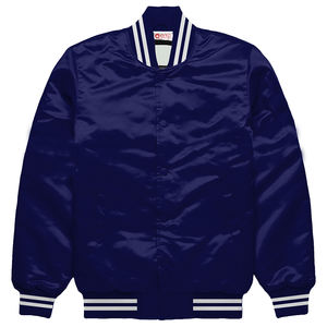 Veste universitaire en satin bleu marine de luxe Baseball Letterman Bomber College Jacket Vêtements de sport athlétiques de haute qualité - Product Image 1