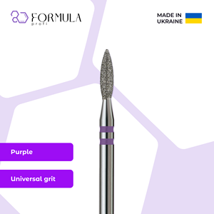 Professional Diamond Cuticle Drill Bit Sharp Flame 2.1mm Violet PRO Formula Profi Premium for Manicure <b>Pedicure</b> Nail <b>Tools</b> - Product Image 1
