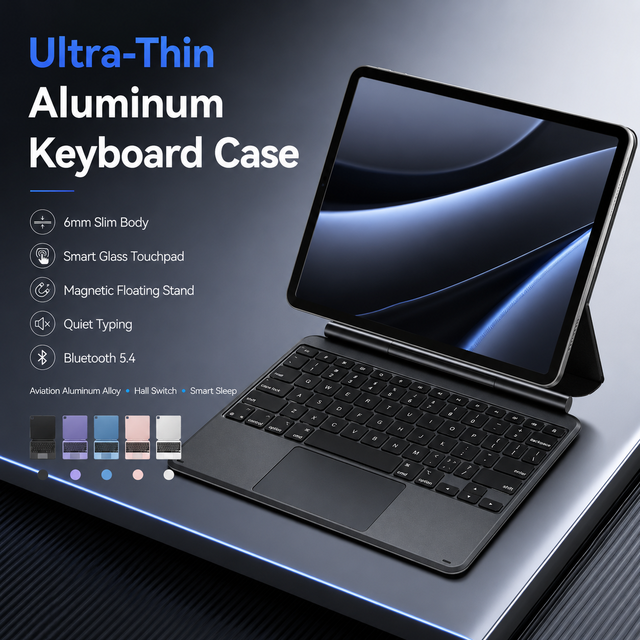 Wholesale Magic Style Keyboard Case Low Profile Metal Folio with Quiet Scissor Keys and Smart Wake Sleep Function Pad