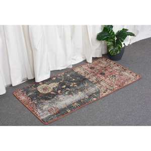 Alfombra clásica azul rosa de 1,6x3,2 pies de lana turca y poliéster, alfombra de retazos para sala de estar con respaldo de látex para uso en el pasillo - Product Image 3