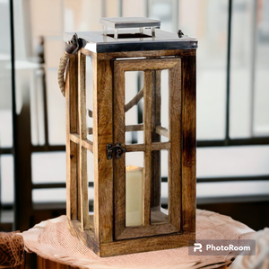 Mejor venta de artesanías de decoración del hogar de madera natural rústica granja vela linterna decoraciones de boda portavelas - Product Image 6