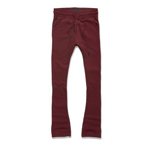 Chándal de felpa francesa de algodón granate de tamaño y diseño personalizado para adultos y hombres conjuntos de pantalones apilados de temporada de invierno - Product Image 4