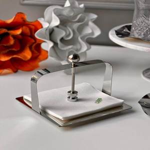 Artisanat Fleur Conception Porte-Mouchoirs Argent Brillant Fini Décoration De Table Porte-Mouchoirs En Métal - Product Image 5