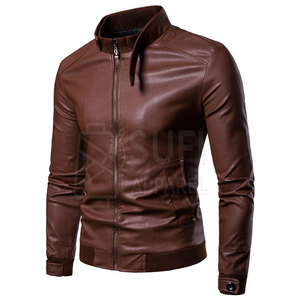 Chaqueta de Cuero de Invierno para Hombre, Diseño Personalizado Más Vendida en 2025, con Cuello Alto y Logotipo Frontal, Alta Calidad - Product Image 1