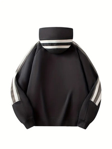 Sudadera con capucha de lana mezclada de algodón pesado al por mayor para hombre, jersey de gran tamaño básico personalizable para uso en invierno - Product Image 4